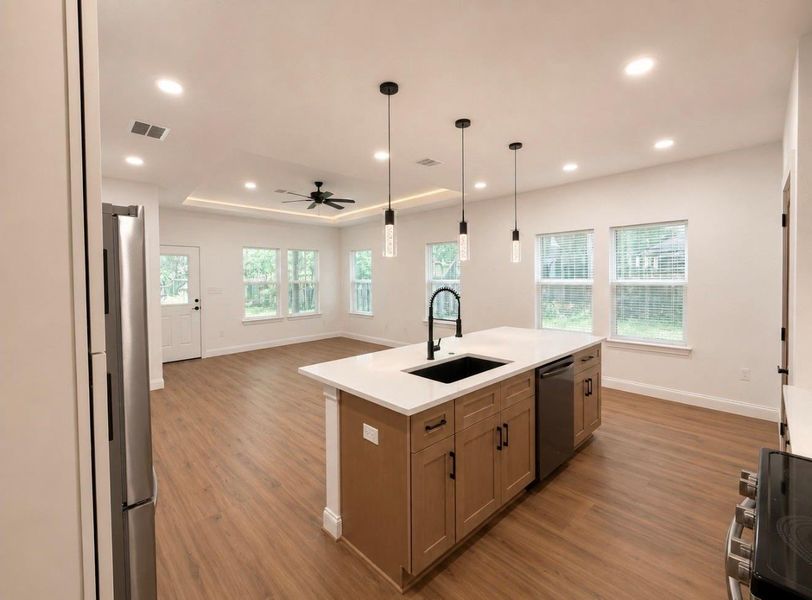 Furnished interior view inside a new home in , Coldspring (Image 9). Furnished interior view inside a new home in , Coldspring (Image 9).