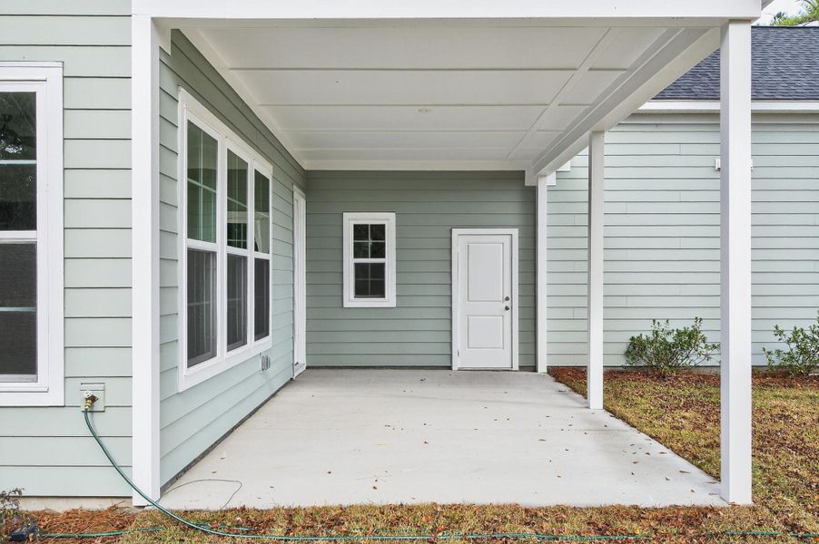 Exterior details and patio area of a home in Johns Island Homes, Johns Island (Image 2). Exterior details and patio area of a home in Johns Island Homes, Johns Island (Image 2).