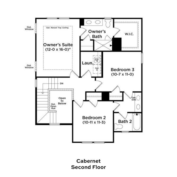 2D floor plan layout of this home in Sidney Creek Single Family, Zebulon, NC (Image 3).