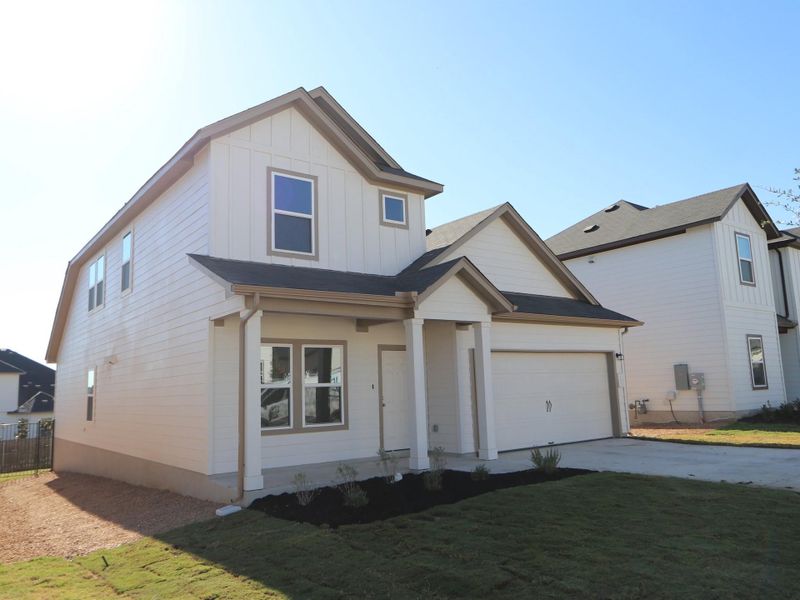 Exterior details and patio area of a home in Cascades at Onion Creek, Austin (Image 14).
