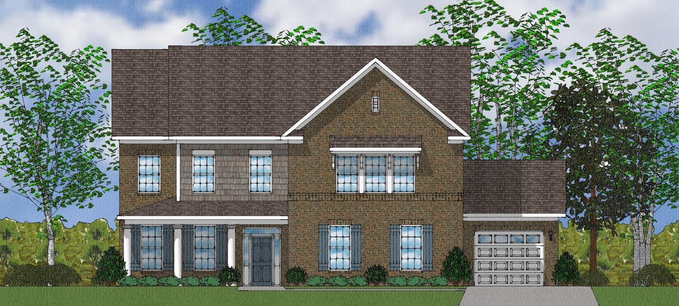 Representative exterior photo of a completed home built from the Cushing II - Elite Collection by Mungo Homes in Suter Estates, Easley, SC (Image 16).