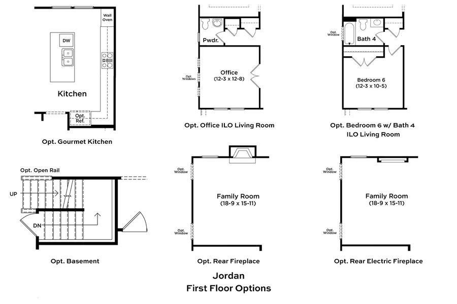 2D floor plan layout for the Jordan by DRB Homes in Owen Park, Gibsonville, NC (Image 4).
