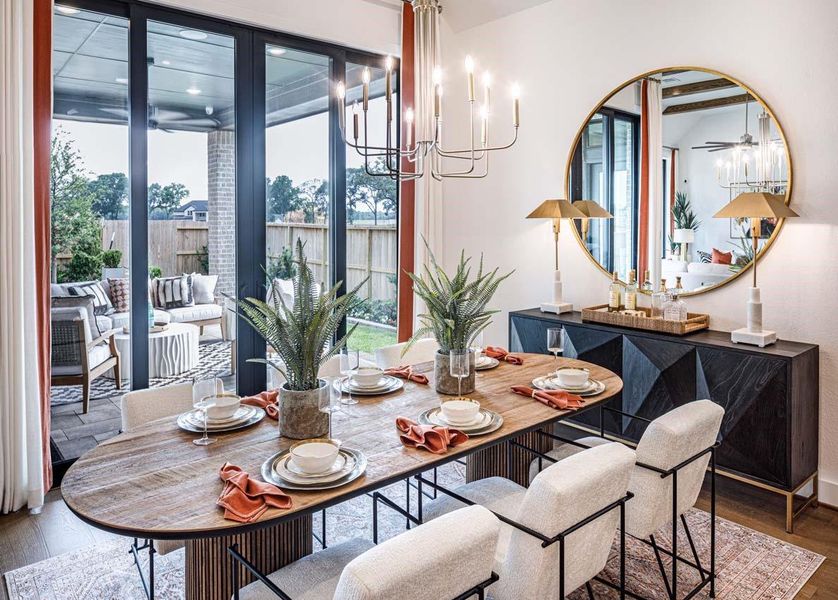 Dining Room has a perfect outdoor view and natural light through the 2nd set of sliding glass doors.