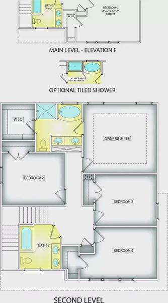 Second Level: Elevation E, F