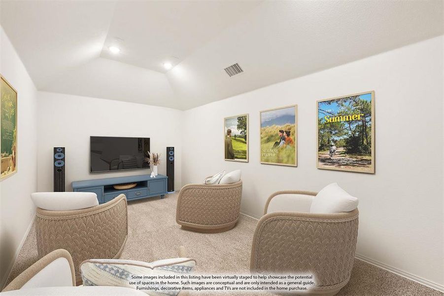 Furnished interior view inside a new home in Grand Heritage, Lavon (Image 11). Furnished interior view inside a new home in Grand Heritage, Lavon (Image 11).