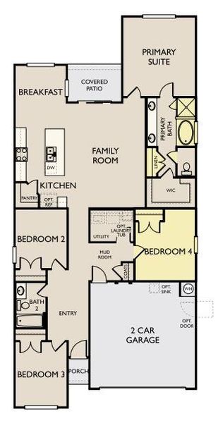 2D floor plan layout of this home in The Colony 50s, Bastrop, TX (Image 1).