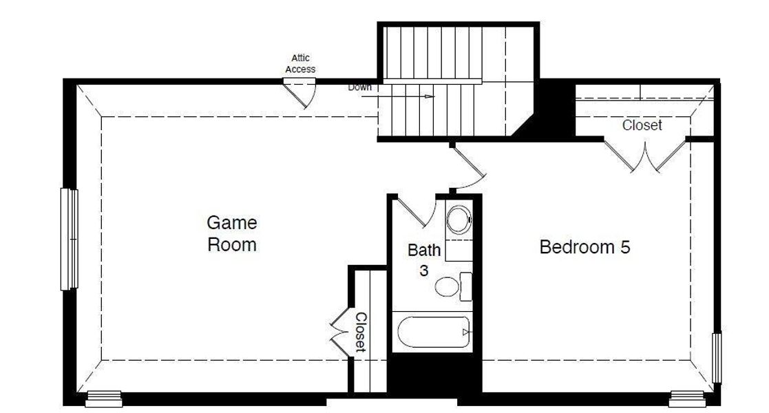 D.R. Horton's Santa Fe floorplan, 2nd floor - All Home and community information, including pricing, included features, terms, availability and amenities, are subject to change at any time without notice or obligation. All Drawings, pictures, photographs, video, square footages, floor plans, elevations, features, colors and sizes are approximate for illustration purposes only and will vary from the homes as built.