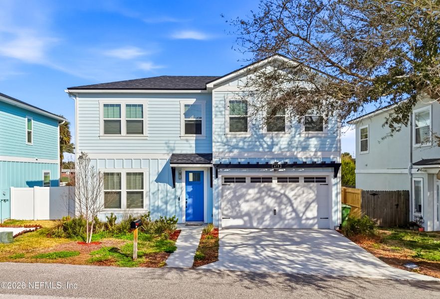 Front exterior of a new home in , Jacksonville Beach, FL, highlighting curb appeal (Image 1). Front exterior of a new home in , Jacksonville Beach, FL, highlighting curb appeal (Image 1).