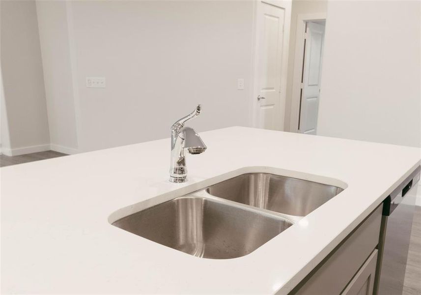 Details featuring wood-type flooring and sink