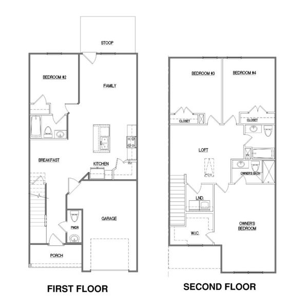 2D floor plan layout of this home in The Falls, Blythewood, SC (Image 2). 2D floor plan layout of this home in The Falls, Blythewood, SC (Image 2).