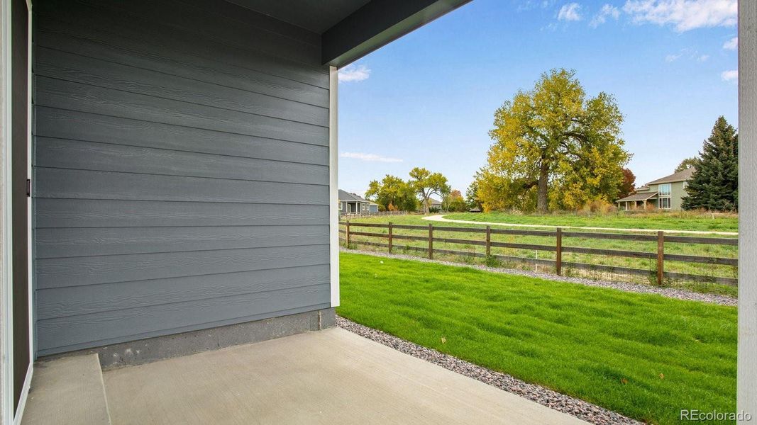Exterior details and patio area of a home in Hansen Farm, Fort Collins (Image 22).