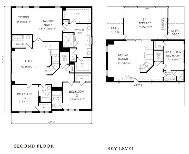 2D floor plan layout for the The Livingston by JW Collection in Laurel View, Suwanee, GA (Image 3).