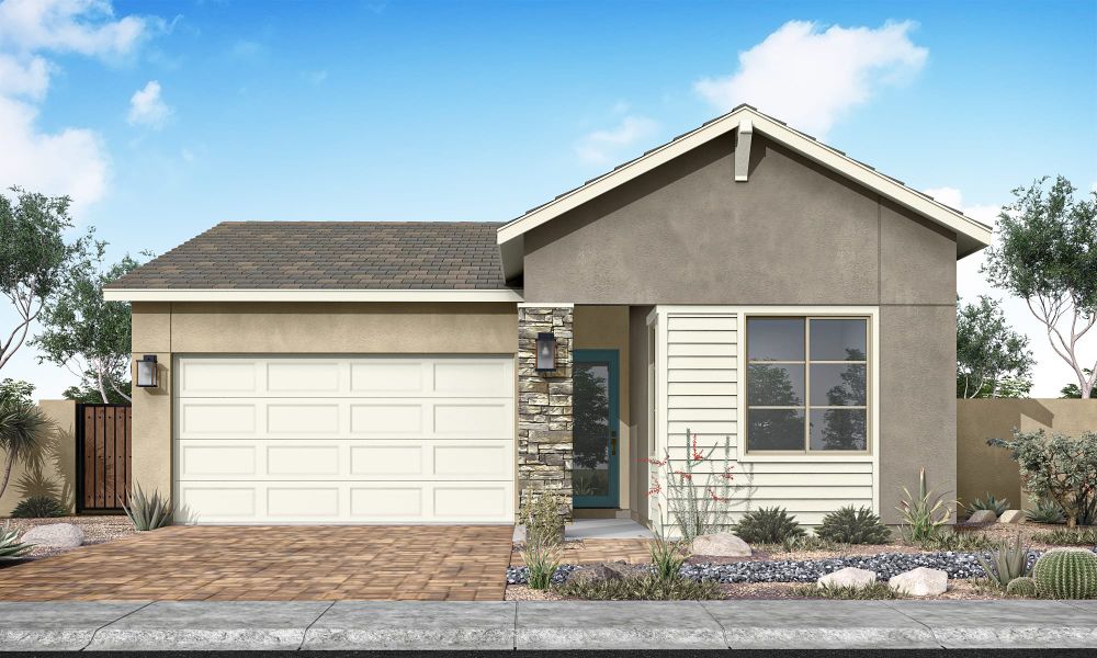 Representative exterior photo of a completed home built from the Granite Plan 3505 by Tri Pointe Homes in Soleo, San Tan Valley, AZ (Image 17).