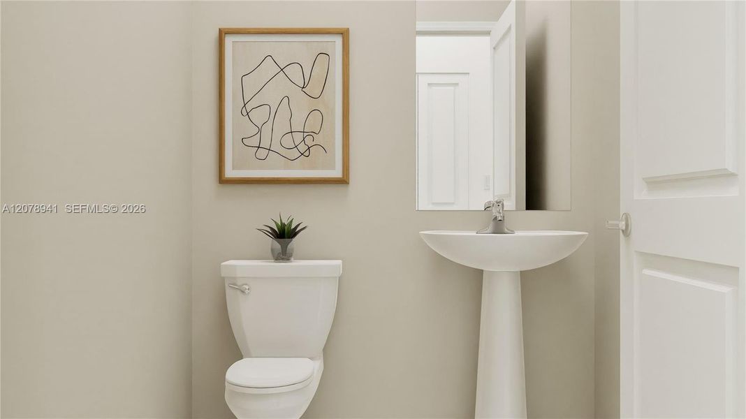 Powder Room. Features may vary and are subject to change. Photos are for illustrative purposes only.
