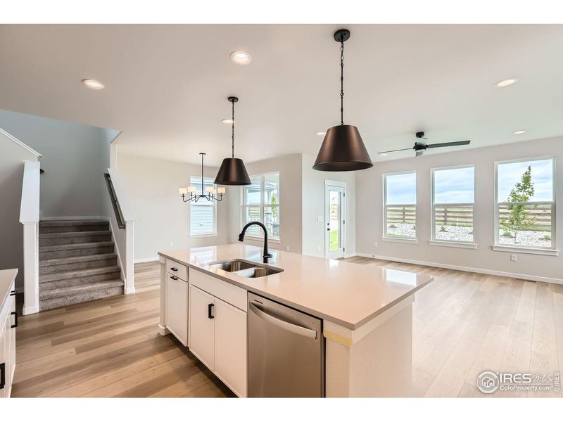 Furnished interior view inside a new home in Barefoot Lakes, Longmont (Image 10). Furnished interior view inside a new home in Barefoot Lakes, Longmont (Image 10).