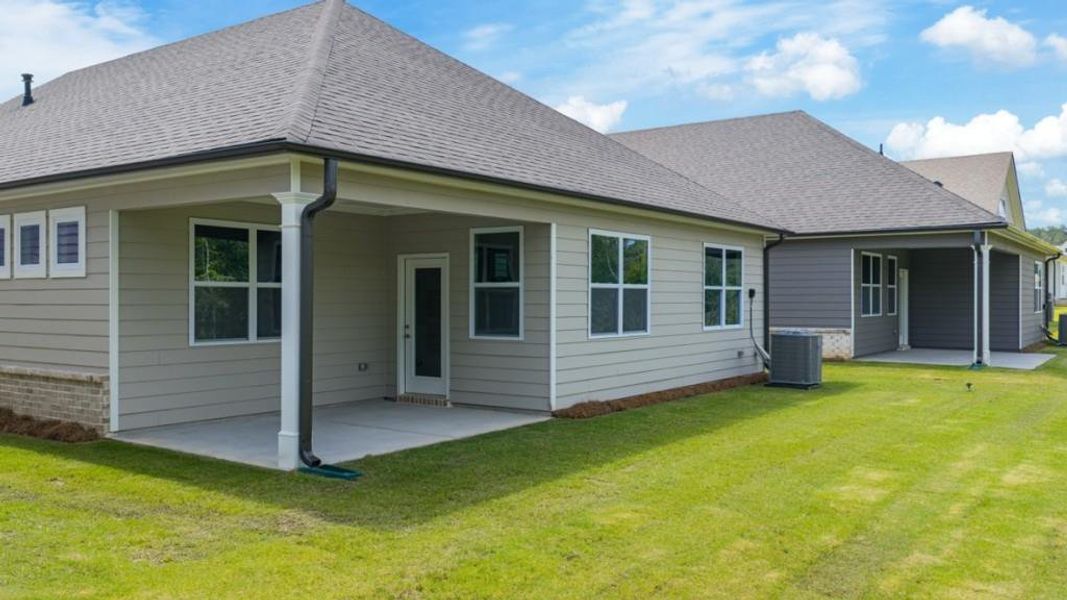 Front exterior of a new home in Hamptons at Riverwood North, Dallas, GA, highlighting curb appeal (Image 40).