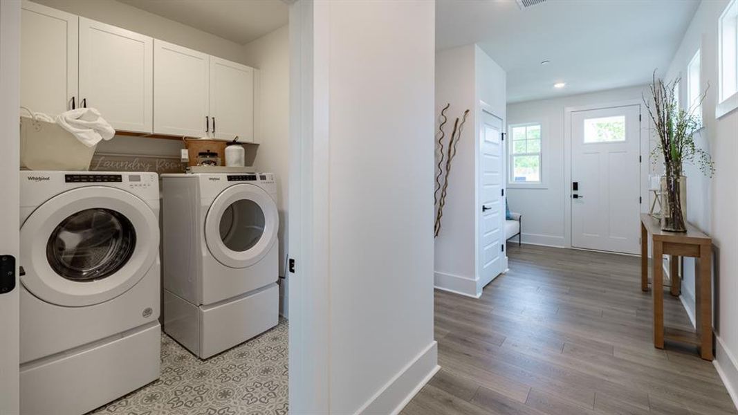 Furnished interior view inside a new home in The Village at Sandy Plains, Marietta (Image 7). Furnished interior view inside a new home in The Village at Sandy Plains, Marietta (Image 7).