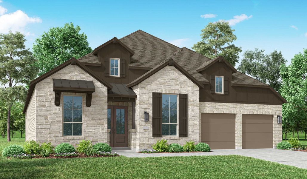 Representative exterior photo of a completed home built from the 217 Plan by Highland Homes in Walsh: 60ft. lots, Aledo, TX (Image 2). Representative exterior photo of a completed home built from the 217 Plan by Highland Homes in Walsh: 60ft. lots, Aledo, TX (Image 2).