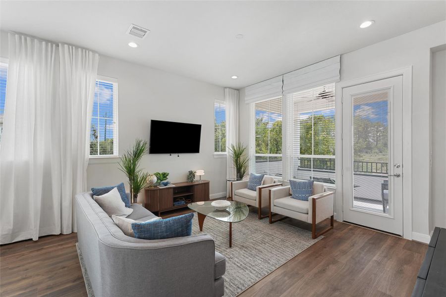 Furnished interior view inside a new home in The Corner At Buffalo Pointe, Houston (Image 5).