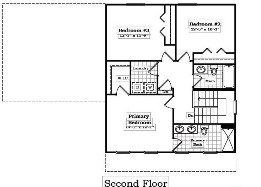 2D floor plan layout for the The Concord by Norfolk Homes in Individual Homes - Jackson County, Jackson, MI (Image 4). 2D floor plan layout for the The Concord by Norfolk Homes in Individual Homes - Jackson County, Jackson, MI (Image 4).