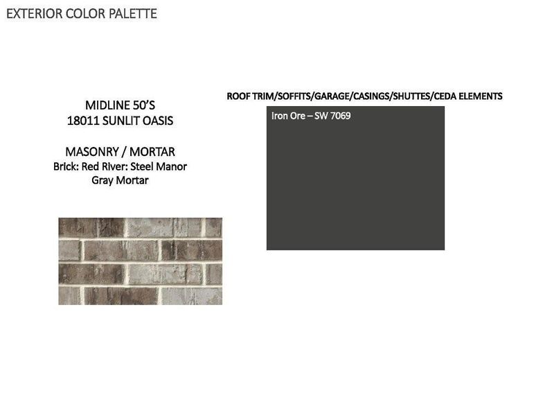 Sample of building materials used in homes in Midline, Katy (Image 4).