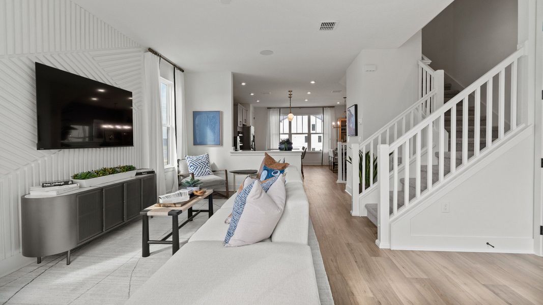 Representative furnished interior of a home built from the Lantana End Unit by DRB Homes in Parkview at Hamlin, Winter Garden (Image 17).