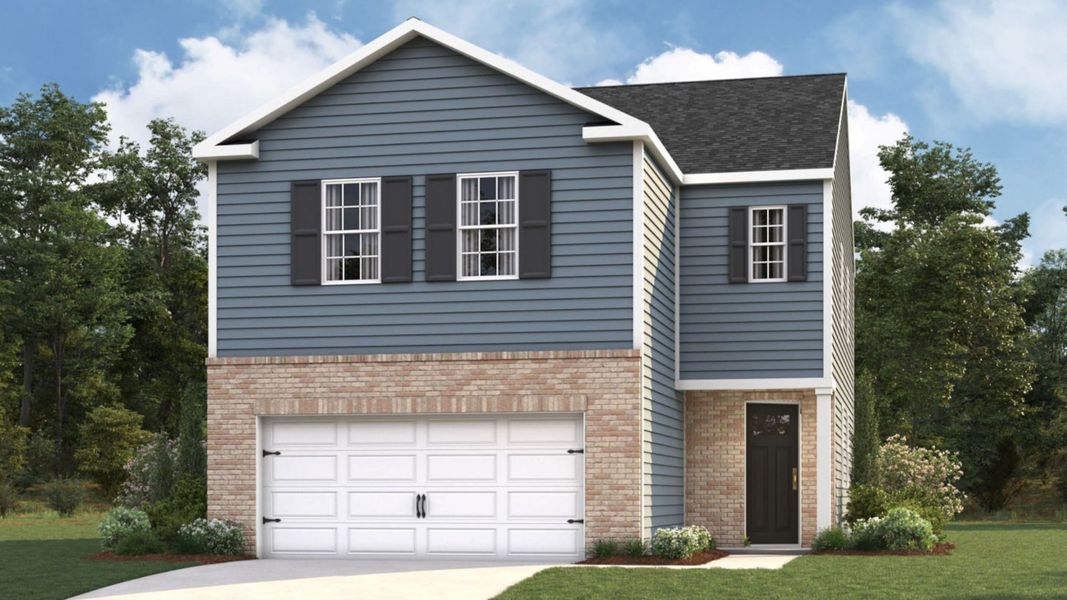 Representative exterior photo of a completed home built from the ELSTON by D.R. Horton in Paddington Place, Baxter, TN (Image 2). Representative exterior photo of a completed home built from the ELSTON by D.R. Horton in Paddington Place, Baxter, TN (Image 2).