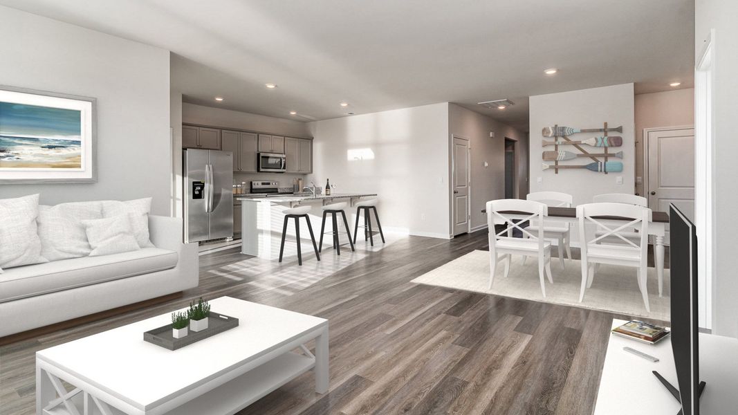 Representative furnished interior of a home built from the KERRY by D.R. Horton in Harper Meadows, Loris (Image 5).