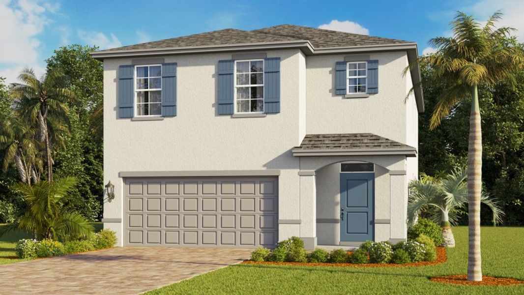 Representative exterior photo of a completed home built from the Robie by D.R. Horton in Coral Bay - Express & Tradition, North Fort Myers, FL (Image 20). Representative exterior photo of a completed home built from the Robie by D.R. Horton in Coral Bay - Express & Tradition, North Fort Myers, FL (Image 20).