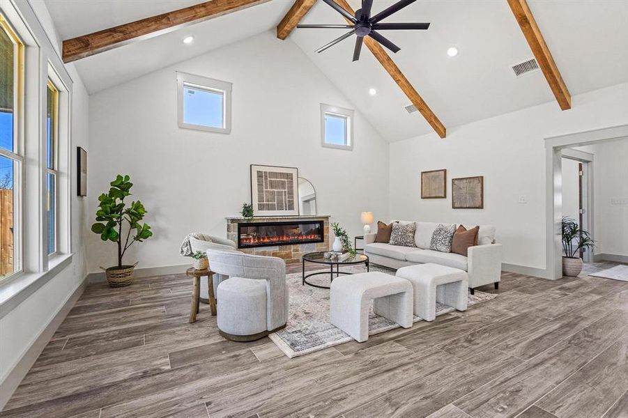 Furnished interior view inside a new home in , Howe (Image 8).