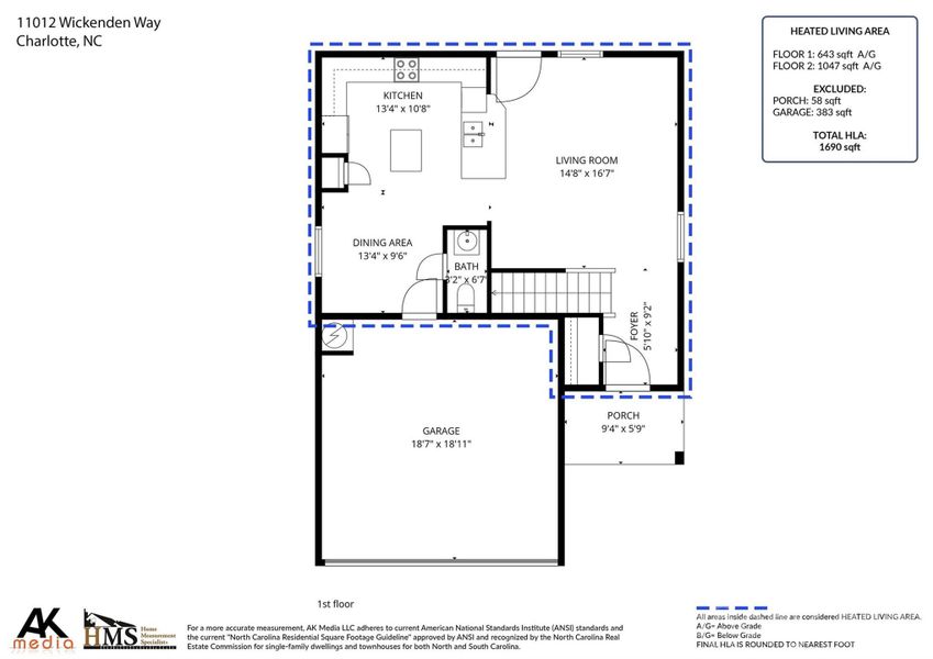 2D floor plan layout of this home in , Charlotte, NC (Image 3).
