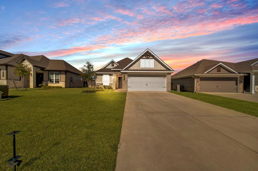 Front exterior of a new home in , Bryan, TX, highlighting curb appeal (Image 1). Front exterior of a new home in , Bryan, TX, highlighting curb appeal (Image 1).