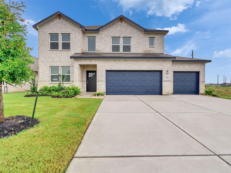 Front exterior of a new home in Ashland, Angleton, TX, highlighting curb appeal (Image 1). Front exterior of a new home in Ashland, Angleton, TX, highlighting curb appeal (Image 1).