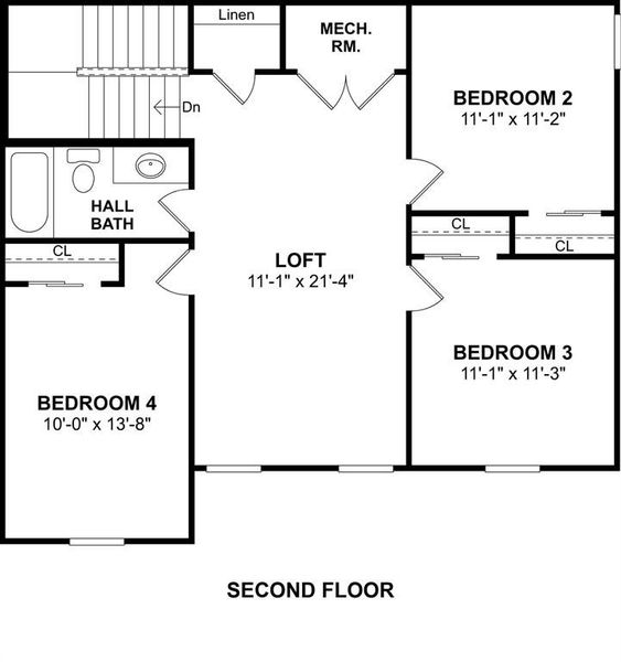 2D floor plan layout of this home in Aspire at Reunion, Newark, TX (Image 3).