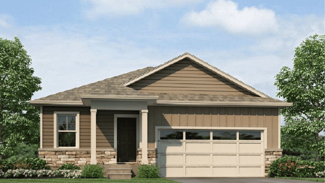 Representative exterior photo of a completed home built from the Adair by D.R. Horton in Granary, Johnstown, CO (Image 4).