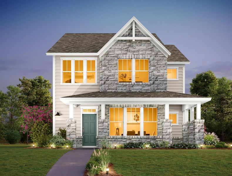 Representative exterior photo of a completed home built from the Falcon by Ashton Woods in The Cottages at Lariat, Liberty Hill, TX (Image 6). Representative exterior photo of a completed home built from the Falcon by Ashton Woods in The Cottages at Lariat, Liberty Hill, TX (Image 6).