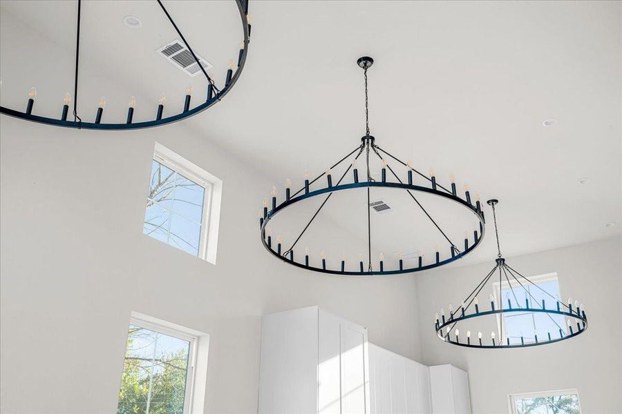 60" round chandeliers