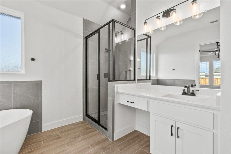 Furnished interior view inside a new home in Village at Three Oaks, Seguin (Image 14). Furnished interior view inside a new home in Village at Three Oaks, Seguin (Image 14).