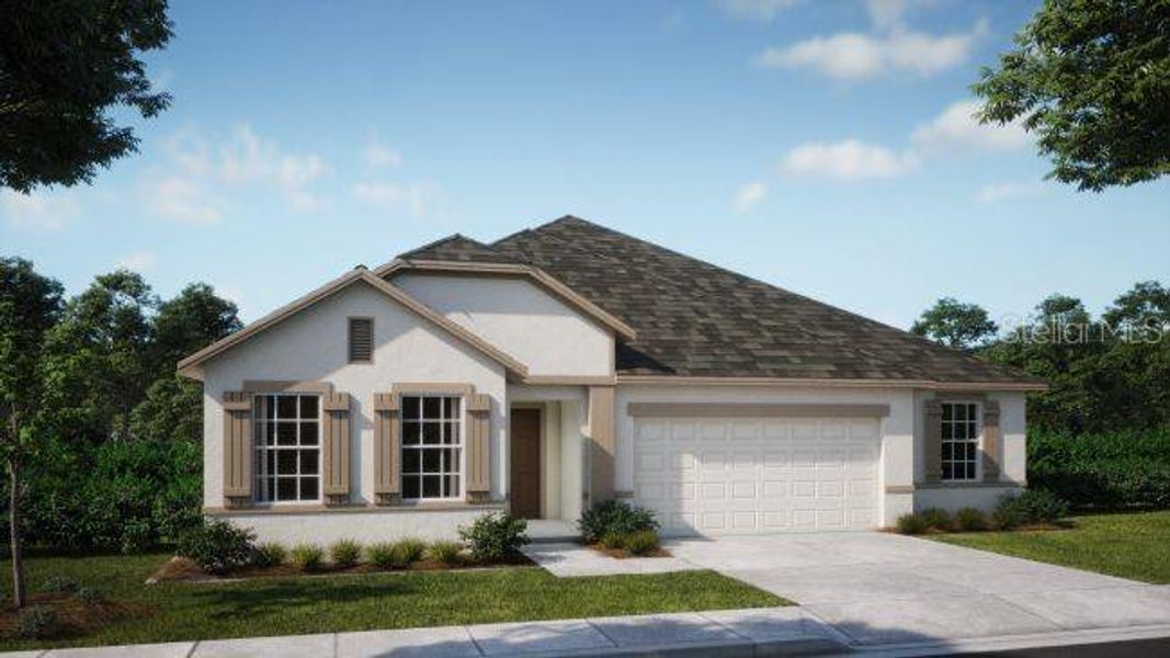 Front exterior of a new home in Spring Hill, Spring Hill, FL, highlighting curb appeal (Image 1). Front exterior of a new home in Spring Hill, Spring Hill, FL, highlighting curb appeal (Image 1).
