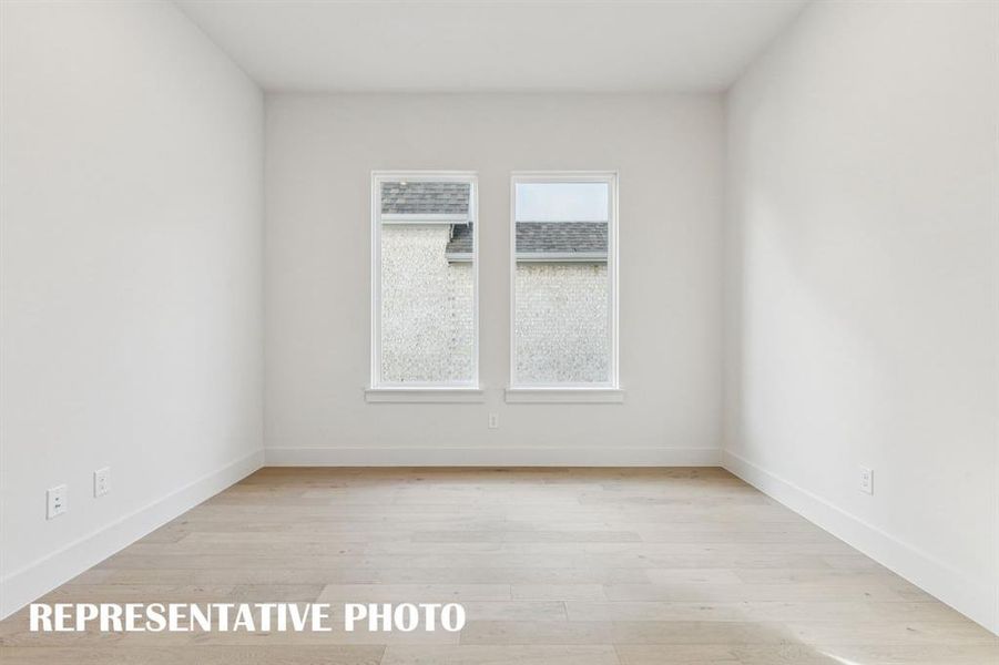 The professional working from home will appreciate the privacy this light filled home office provides.  REPRESENTATIVE PHOTO