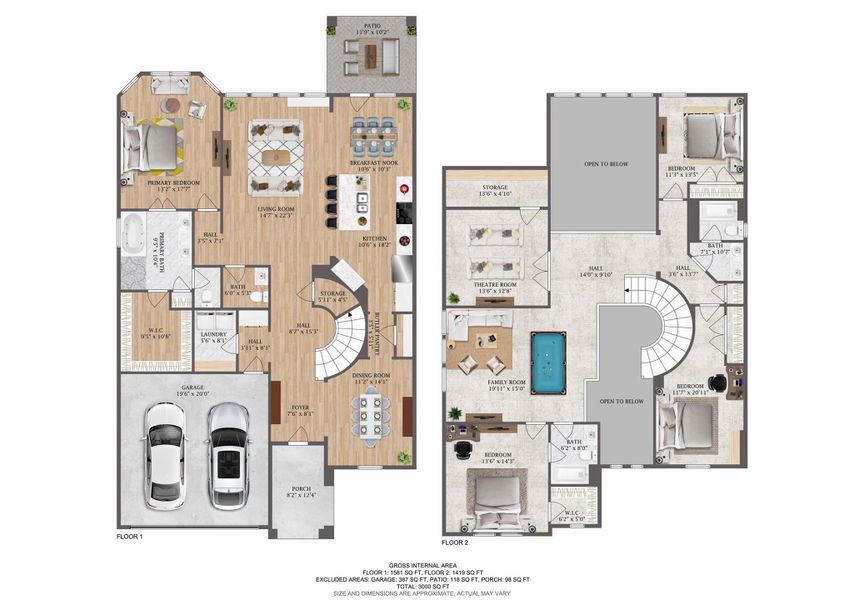 2D floor plan layout of this home in Harper's Preserve - Classic Series, Conroe, TX (Image 3). 2D floor plan layout of this home in Harper's Preserve - Classic Series, Conroe, TX (Image 3).
