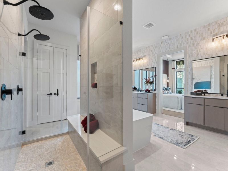 Primary Shower with dual heads