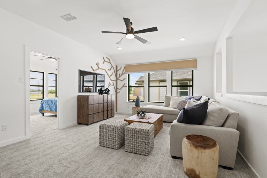 Furnished interior view inside a new home in Harvest Green 50', Richmond (Image 32).