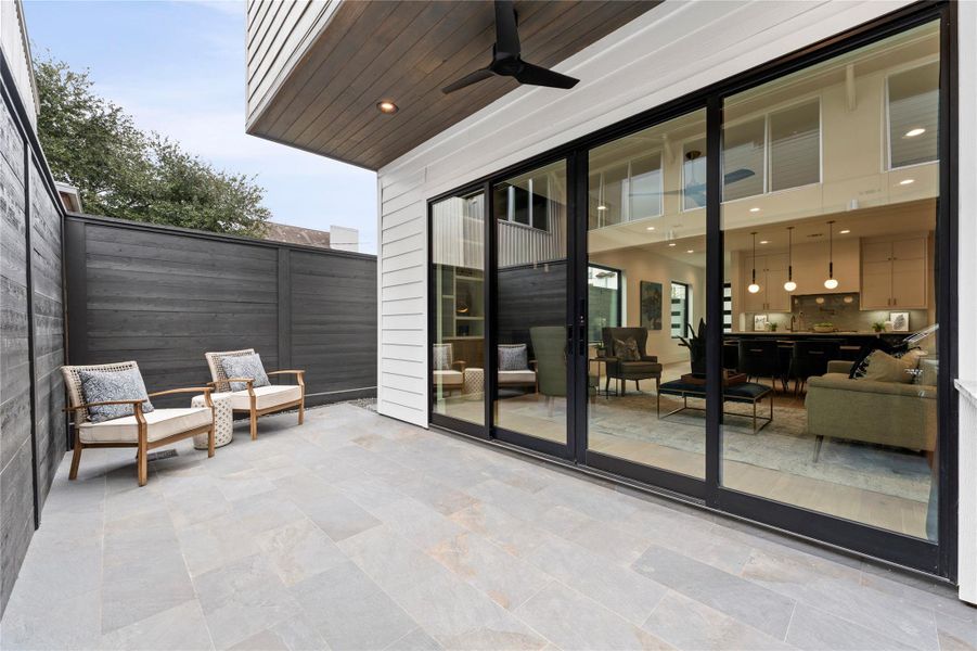 Private patio ideal for outdoor dining and relaxation.