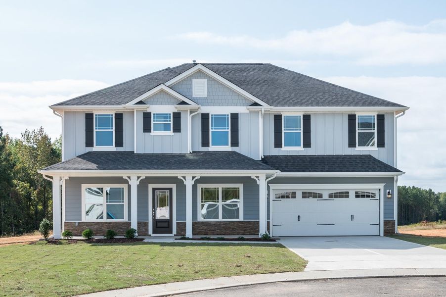 Representative exterior photo of a completed home built from the 2913 by Adams Homes in Hidden Pines, Cameron, NC (Image 21).
