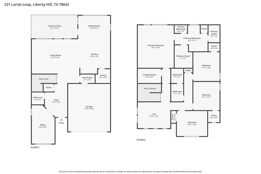 2D floor plan layout of this home in , Liberty Hill, TX (Image 4).