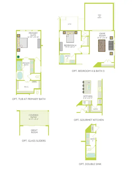 2D floor plan layout of this home in Flora, Hutto, TX (Image 4).
