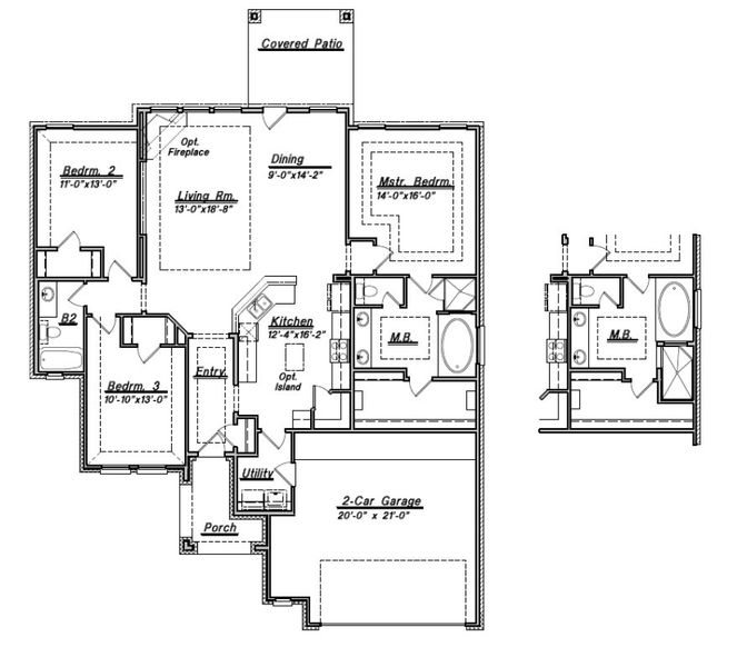 2D floor plan layout for the Floor Plan 1830 by Colina Homes in Grand Magnolia, Magnolia, TX (Image 5). 2D floor plan layout for the Floor Plan 1830 by Colina Homes in Grand Magnolia, Magnolia, TX (Image 5).