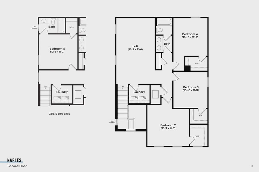 2D floor plan layout for the Naples by DRB Homes in Grasslands West, Lakeland, FL (Image 4).