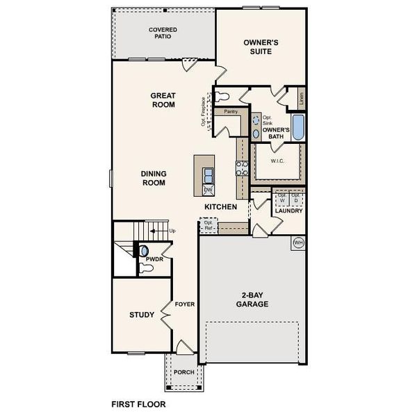 2D floor plan layout of this home in Stallion Run, Buda, TX (Image 5).